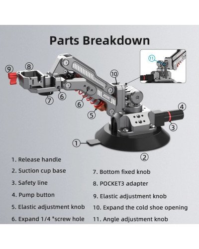 Car Shock Mount For DJI Osmo Pocket 3 Vehicle Shock Absorption Bracket