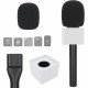 Microphone Interview Handheld Adapter with Foam and Square Cube White