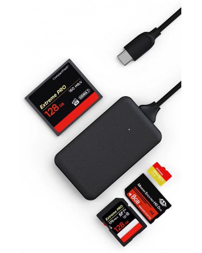 4in1 USB/Type C SD Micro SD TF CF MS Memory Card Reader Adapter
