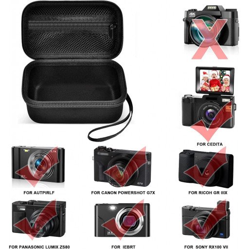 Digital Camera Case for Vlogging Camera for Canon PowerShot G7X Mark II/III/Sony ZV-1/ZV-1F/ZV-1 II