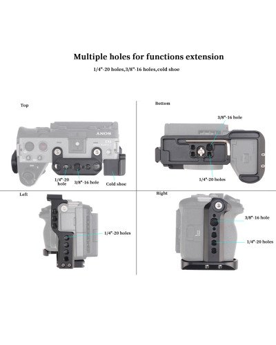 Camera Cage with NATO Rail 1/4″ 3/8″ Hole for Sony FX3 FX30 ILME-FX30