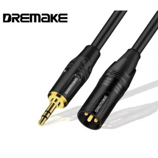 XLR Male To 3.5mm Cable Unbalanced Male XLR To 1/8 Inch Stereo Jack Aux Microphone Cable 1M