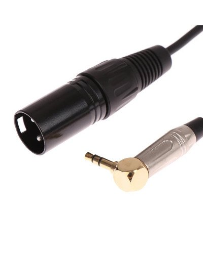 XLR Male to 3.5mm Adapter Cable 30cm Right Angle Microphone Cable