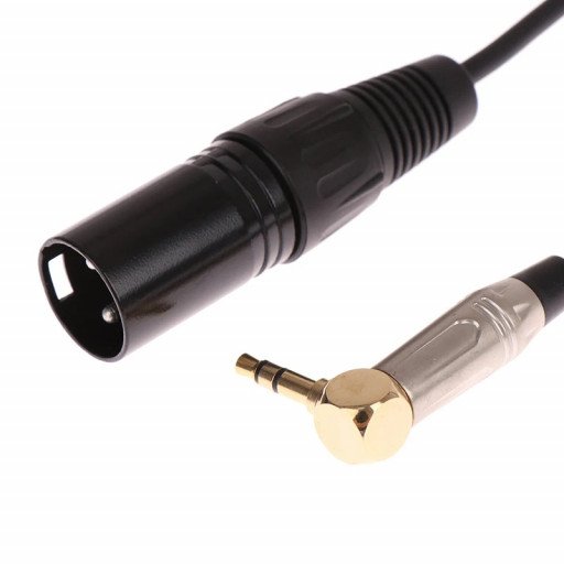 XLR Male to 3.5mm Adapter Cable 30cm Right Angle Microphone Cable