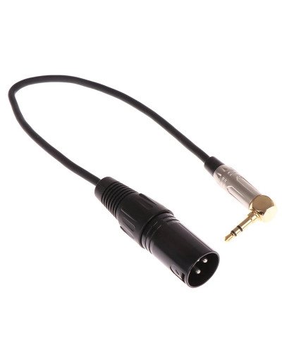XLR Male to 3.5mm Adapter Cable 30cm Right Angle Microphone Cable