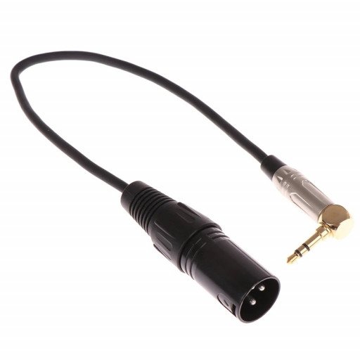 XLR Male to 3.5mm Adapter Cable 30cm Right Angle Microphone Cable
