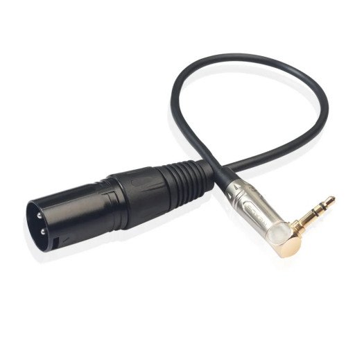 XLR Male to 3.5mm Adapter Cable 30cm Right Angle Microphone Cable
