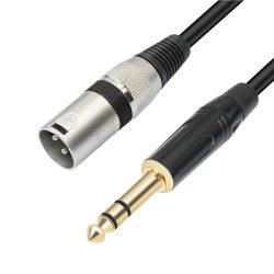 XLR Male To 6.5mm 1/4" TRS Male to XLR Male Balanced Audio Cable 2M