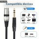 XLR Male To 6.5mm 1/4" TRS Male to XLR Male Balanced Audio Cable 5M