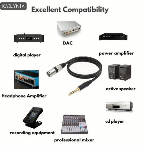 XLR Male To 6.5mm 1/4" TRS Male to XLR Male Balanced Audio Cable 2M XLR Male To 6.5mm 1/4" TRS Male to XLR Male Balanced Audio Cable 2M