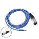XLR Male To 3.5mm Stereo Plug to XLR 3Pin Male Aluminium Alloy Case Cable for Sound Card 3M