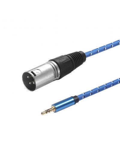 XLR Male To 3.5mm Stereo Plug to XLR 3Pin Male Aluminium Alloy Case Cable for Sound Card 3M