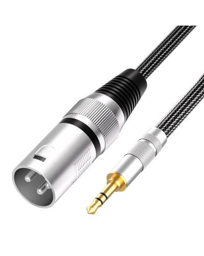 XLR Male to 3.5mm Cable Unbalanced Mini Jack 1/8 inch to XLR Male Adapter Microphone Cable 3M