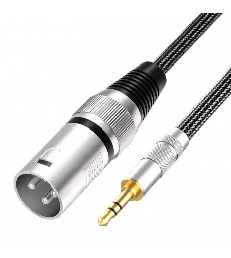 XLR Male to 3.5mm Cable Unbalanced Mini Jack 1/8 inch to XLR Male Adapter Microphone Cable 3M
