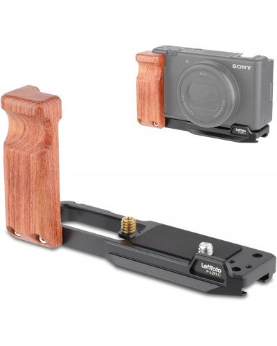 LEFTFOTO ZV-1 II Handgrip L Bracket Wooden Side Handle for Sony ZV-1 II/ZV-1/ZV1F/ZV-1M2/ZV-1 Mark II