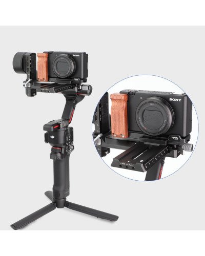 LEFTFOTO ZV-1 II Handgrip L Bracket Wooden Side Handle for Sony ZV-1 II/ZV-1/ZV1F/ZV-1M2/ZV-1 Mark II