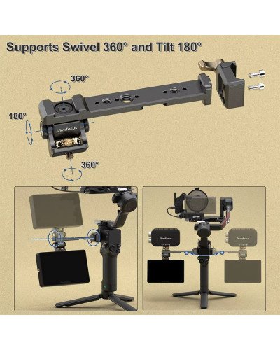 Minifocus Monitor Mounting Support with NATO Clamp for DJI RS 2 RSC 2 RS 3 RS 3 Pro RS 3 Mini RS 4 or RS 4 Pro Gimbal