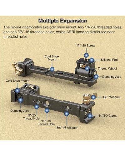 Minifocus Monitor Mounting Support with NATO Clamp for DJI RS 2 RSC 2 RS 3 RS 3 Pro RS 3 Mini RS 4 or RS 4 Pro Gimbal