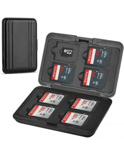 Digital Storage Aluminum Case 8 Slots for SD SDHC MMC Micro SD TF Card