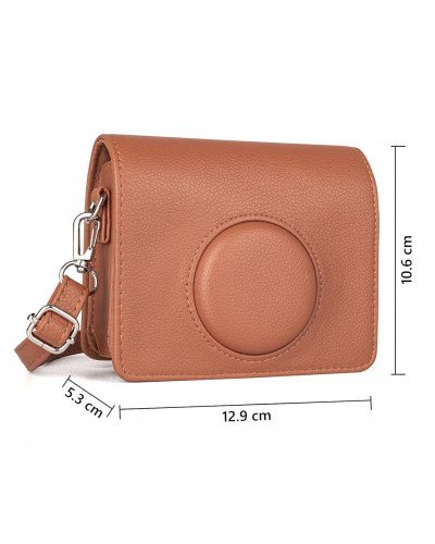 Leather Camera Case for FUJIFILM Instax Mini Evo With Shoulder Strap (Brown) Leather Camera Case for FUJIFILM Instax Mini Evo With Shoulder Strap (Brown)