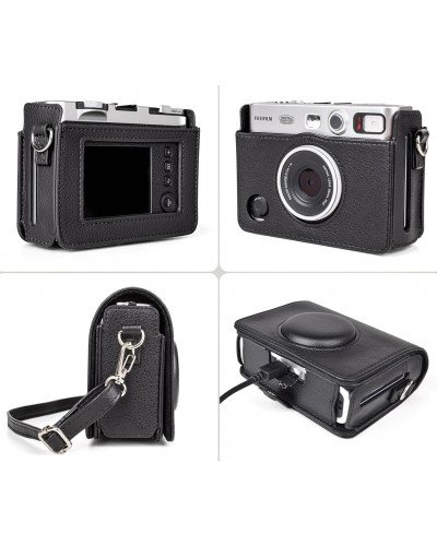 Leather Camera Case for FUJIFILM Instax Mini Evo With Shoulder Strap (Black) Leather Camera Case for FUJIFILM Instax Mini Evo With Shoulder Strap (Black)
