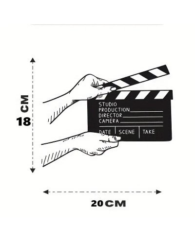Director Film Movie Cut Action Scene Slateboard Clapper Board 20x18cm