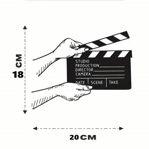 Director Film Movie Cut Action Scene Slateboard Clapper Board 20x18cm