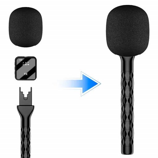 Wireless Microphone Handheld Interview Mic Hand Stick