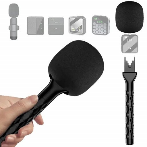 Wireless Microphone Handheld Interview Mic Hand Stick