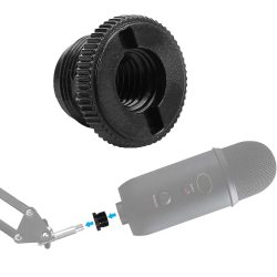 Black Plastic 5/8" M-3/8" F Mic Screw Thread Adapter for Mic Microphone Stand