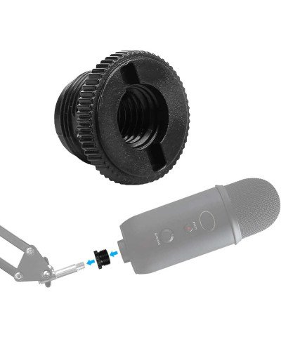 Black Plastic 5/8" M-3/8" F Mic Screw Thread Adapter for Mic Microphone Stand