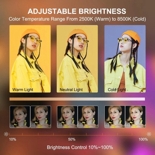 YM-200 RGB Rechargeable 20W Selfie Portable Ring Light Phone Adjustable Fill Ring Light