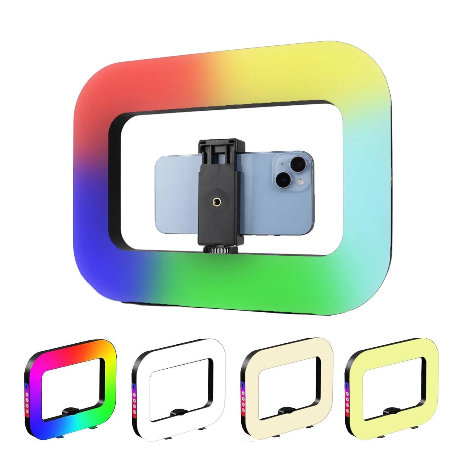 YM-200 RGB Rechargeable 20W Selfie Portable Ring Light Phone Adjustable ...