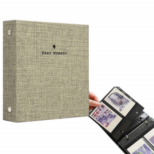 Instax Mini Film Photo Book Album 100 Pockets for Fujifilm Instax Film 7/8/9/10/11/12/Evo (Grey)