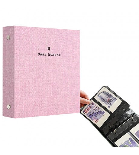 Instax Mini Film Photo Book Album 100 Pockets for Fujifilm Instax Film 7/8/9/10/11/12/Evo (Pink)