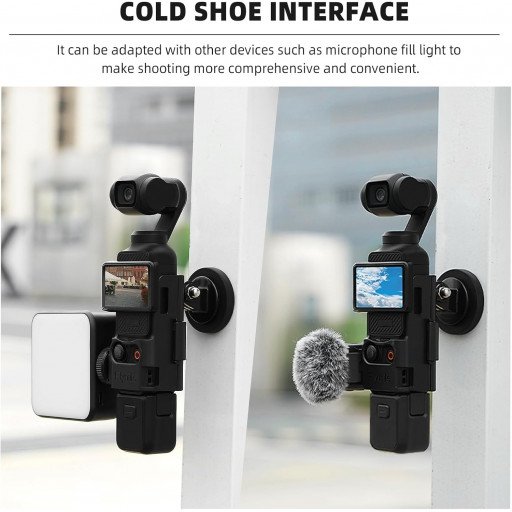 Pocket 3 Magnetic Mount Magnet Bracket Expansion Adapter Holder with Cold Shoe