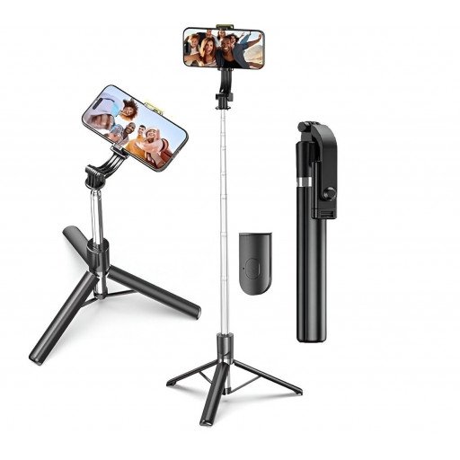 Selfie Stick R1-L with Tripod Stand 67 Inch Long with 7 Section Stable Base Bluetooth Remote