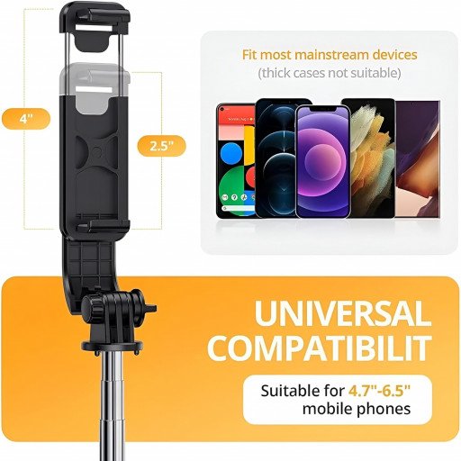 Selfie Stick R1-L with Tripod Stand 67 Inch Long with 7 Section Stable Base Bluetooth Remote