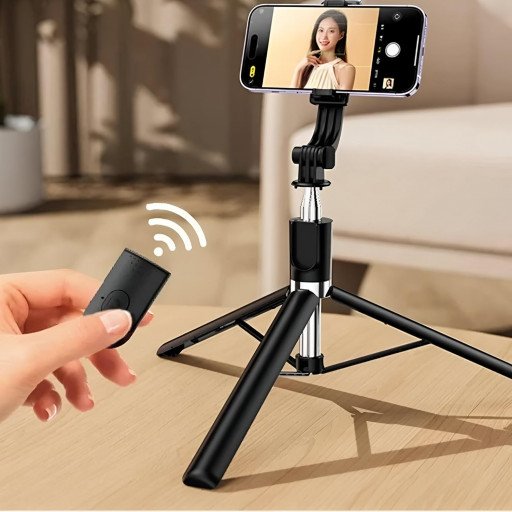 Selfie Stick R1-L with Tripod Stand 67 Inch Long with 7 Section Stable Base Bluetooth Remote