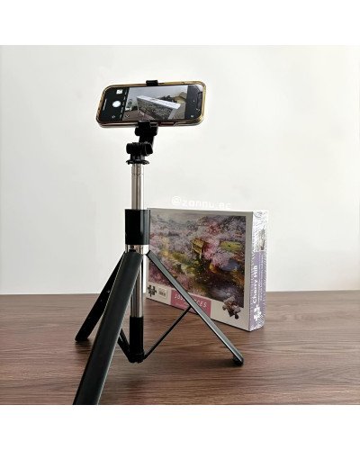 Selfie Stick R1-L with Tripod Stand 67 Inch Long with 7 Section Stable Base Bluetooth Remote