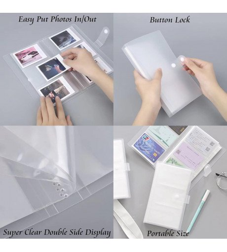 Instax Mini Film Transparent Photo Book Album 120 Pockets for Fujifilm Instax Film 7/8/9/10/11/12/Evo
