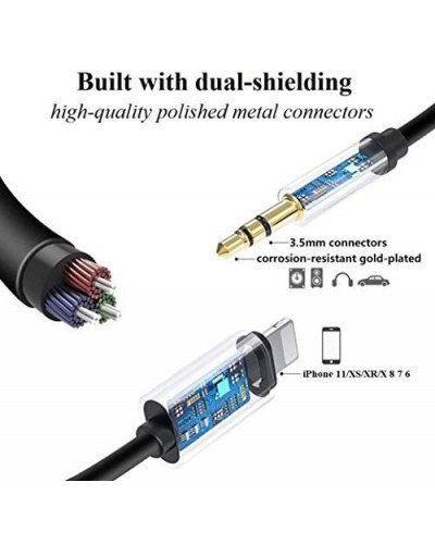 TRS-to-Lightning 3.5mm Adapter Audio Cable 1M