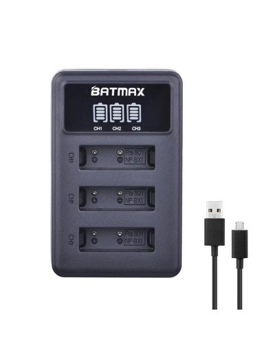 NP BX1 USB 3 Slots Camera Battery Charger