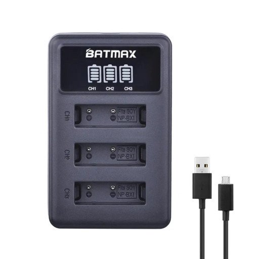NP BX1 USB 3 Slots Camera Battery Charger