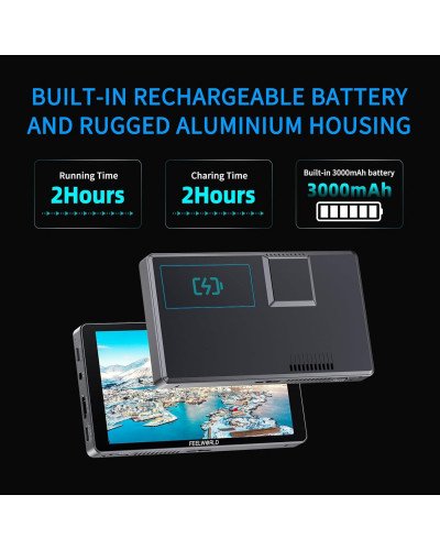 FeelWorld P6XL 6" 1200nit On-Camera Field Monitor with Built-In Battery