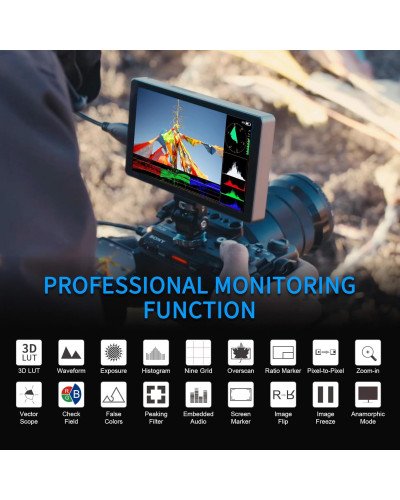 FeelWorld P6XL 6" 1200nit On-Camera Field Monitor with Built-In Battery