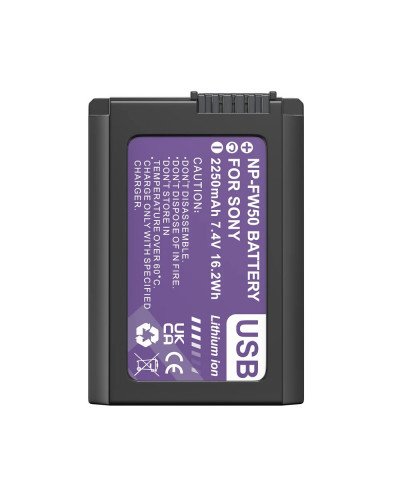 NP-FW50 Battery 2250mAh Type-C Port for Sony ZV-E10 Alpha A6000 A6300 A6400 A6500 A5000 A5100 A7 A7II A7R A7RII A7S A7SII RX10 II III NEX-3 NEX-5 NP-FW50 Battery 2250mAh Type-C Port for Sony ZV-E10 Alpha A6000 A6300 A6400 A6500 A5000 A5100 A7 A7II A7R A7RII A7S A7SII RX10 II III NEX-3 NEX-5