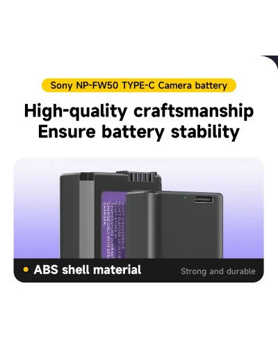 NP-FW50 Battery 2250mAh Type-C Port for Sony ZV-E10 Alpha A6000 A6300 A6400 A6500 A5000 A5100 A7 A7II A7R A7RII A7S A7SII RX10 II III NEX-3 NEX-5 NP-FW50 Battery 2250mAh Type-C Port for Sony ZV-E10 Alpha A6000 A6300 A6400 A6500 A5000 A5100 A7 A7II A7R A7RII A7S A7SII RX10 II III NEX-3 NEX-5