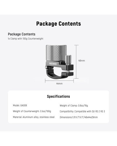 NEEWER GA008 Gimbal Counterweight And Clamp Set For DJI