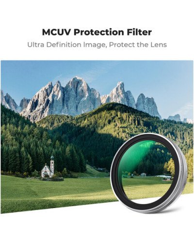 K&F Concept Nano-X MCUV Filter, Hood, and Cap for FUJIFILM X100 Series (Silver)